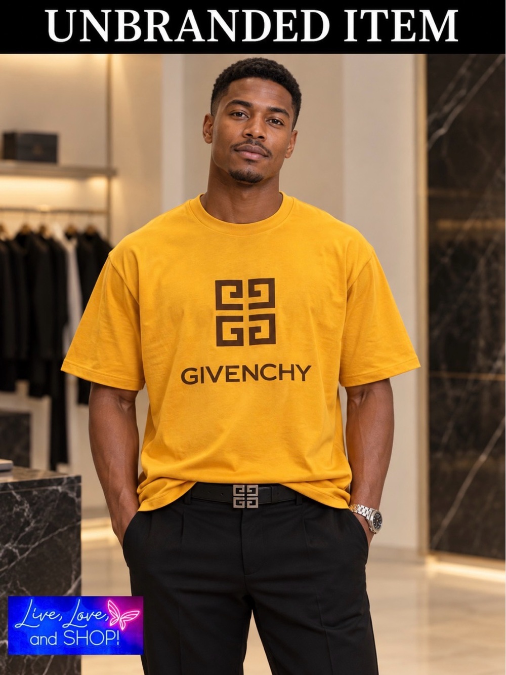 T-SHIRT: Gold & Brown, NWOT